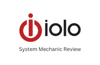 Red and black "iolo" logo with power symbol.