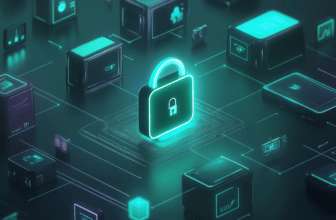 Digital network security represented by a glowing lock.