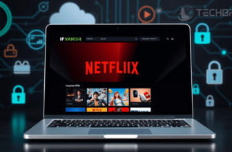 VPN used to access Netflix securely on laptop