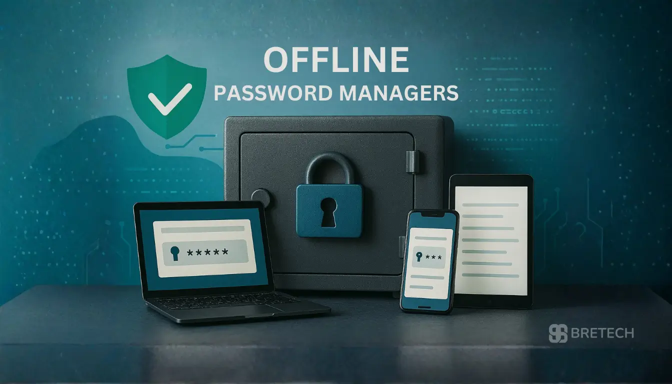 Devices displaying offline password management solutions