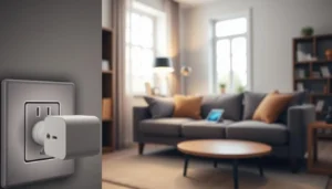Smart plug in cozy living room setup