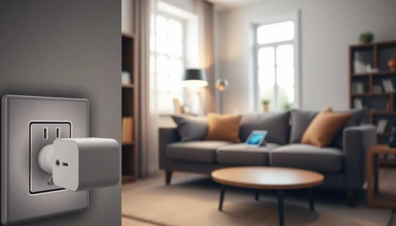Smart plug in cozy living room setup