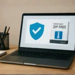Laptop with Ashampoo ZIP FREE on screen