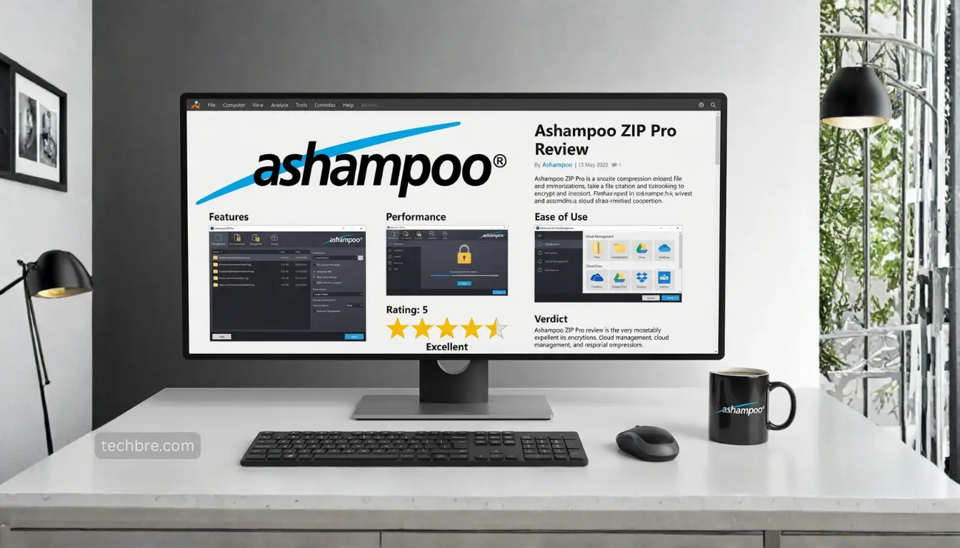 Ashampoo ZIP Pro software review on desktop.