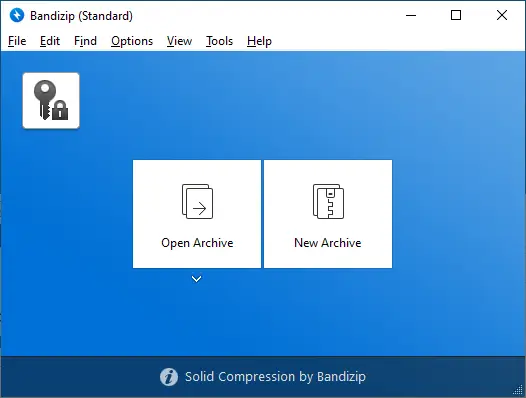Bandizip software interface with options to open or create.