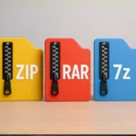 ZIP RAR 7z file icons on desk