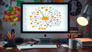 Mind map displayed on a computer screen