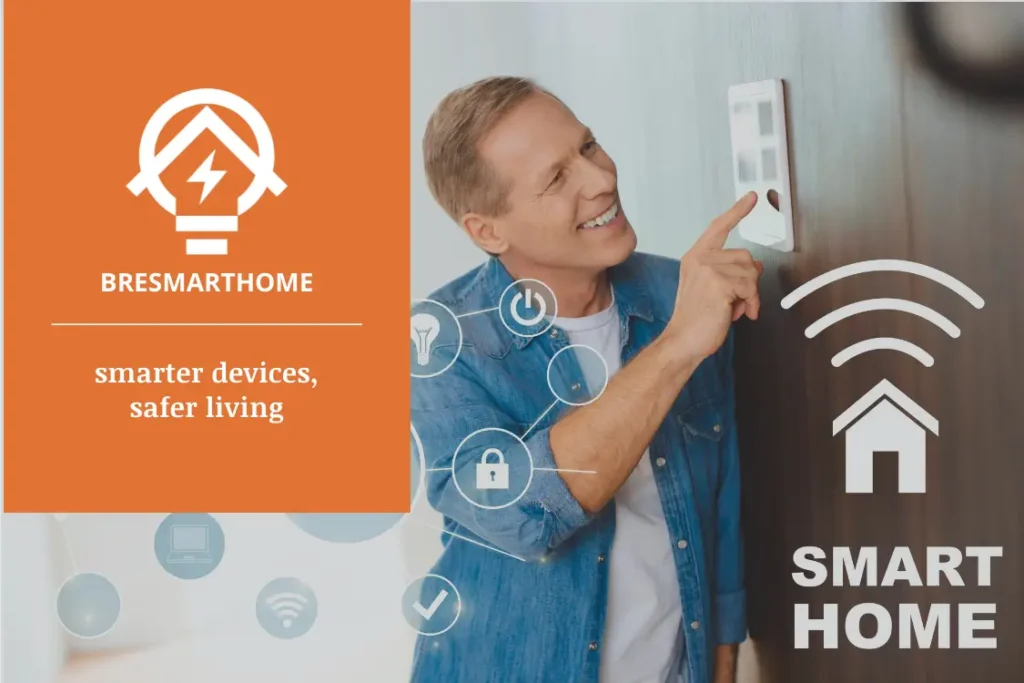 Man using smart home control panel