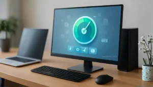 Computer monitor displaying optimization progress