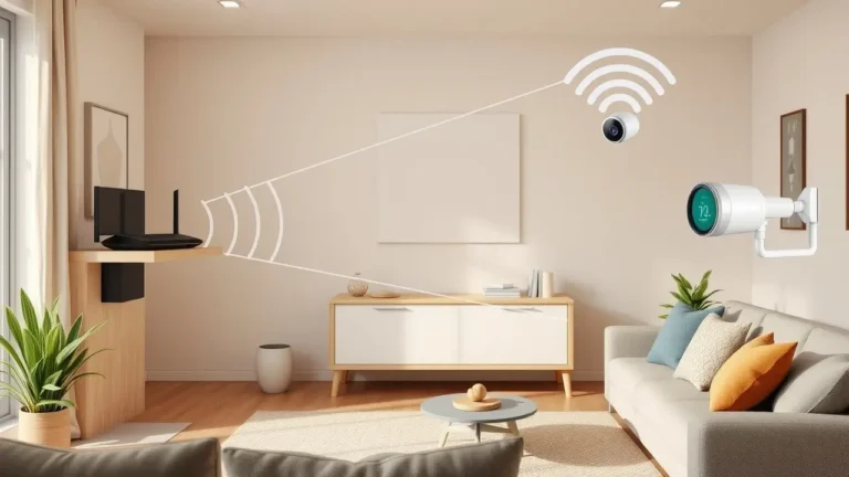 Modern living room with smart devices