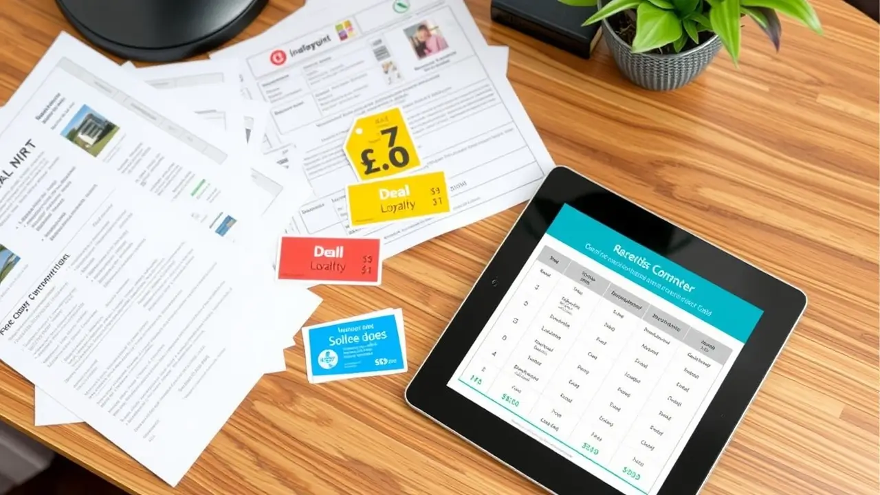 Business reports and tablet with sales dashboard